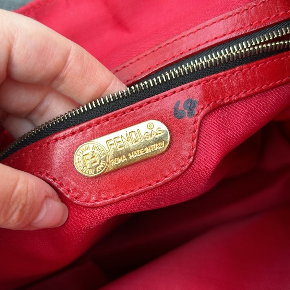 Fendi Leopard Print Backpack with Red Trim - Picture 11 of 16